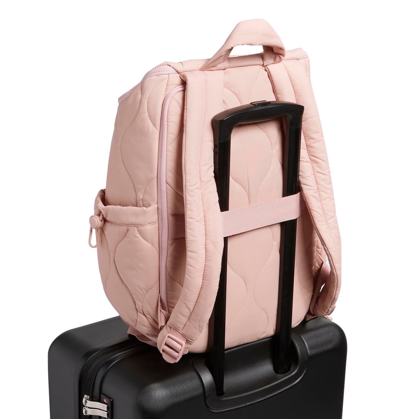 Vera Bradley Women's Featherweight Commuter Backpack Travel Bag, Rose Quartz, One Size