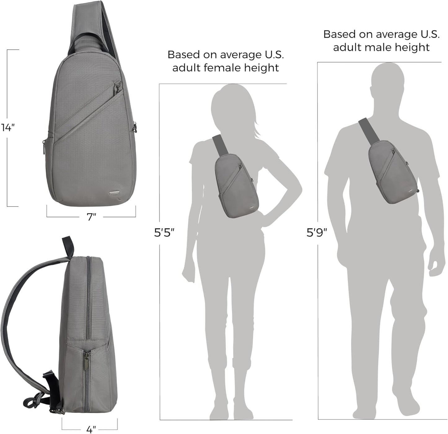 Travelon Anti-Theft Sling Bag for Travel & Daily Use - Classic Design, Secure & Stylish