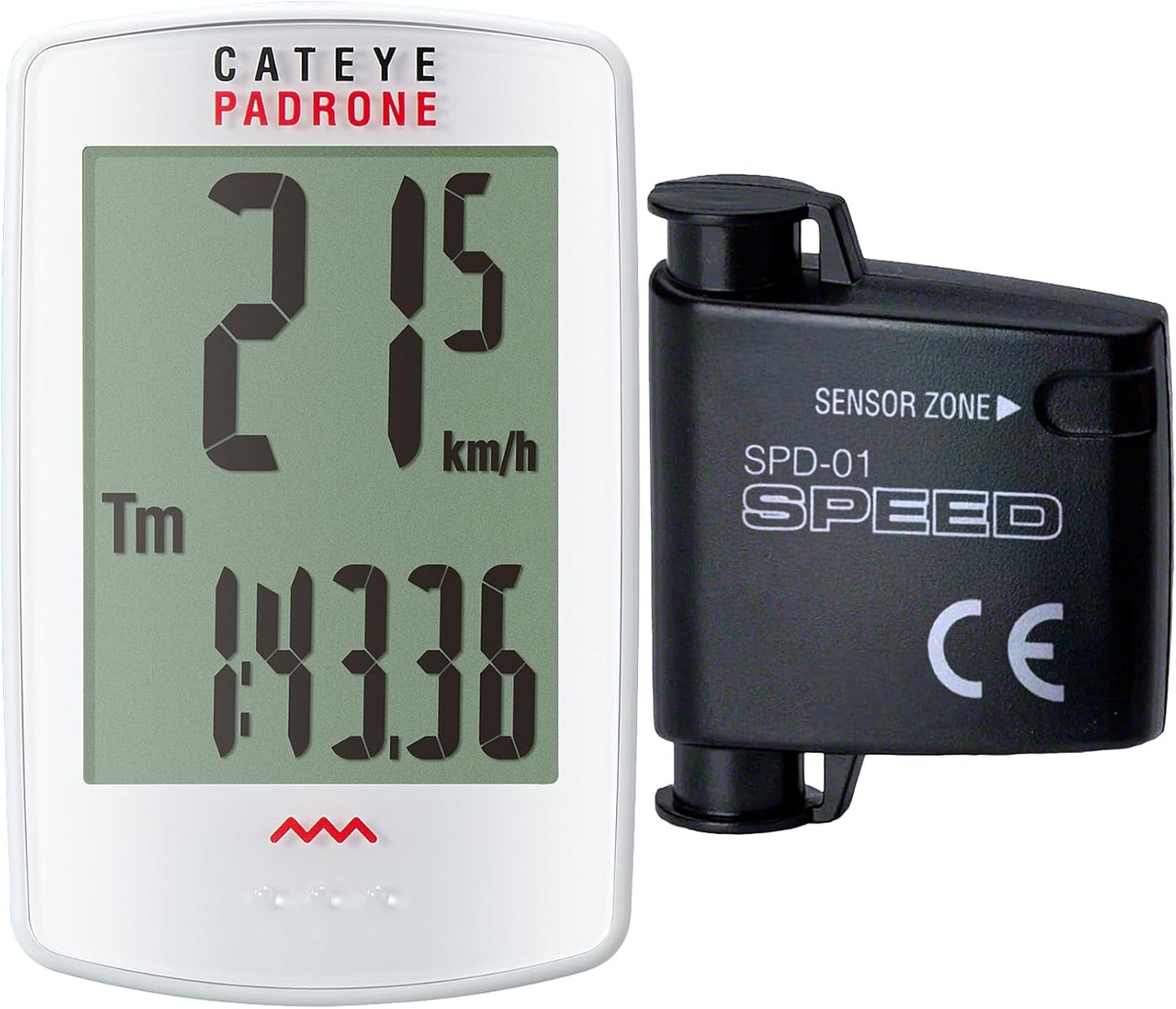 CATEYE Padrone Wireless Bike Computer – Oversized Display Cyclocomputer, Wireless Speedometer & Odometer, FlexTight™ Mount, Auto Start/Stop, Programmable Odometer