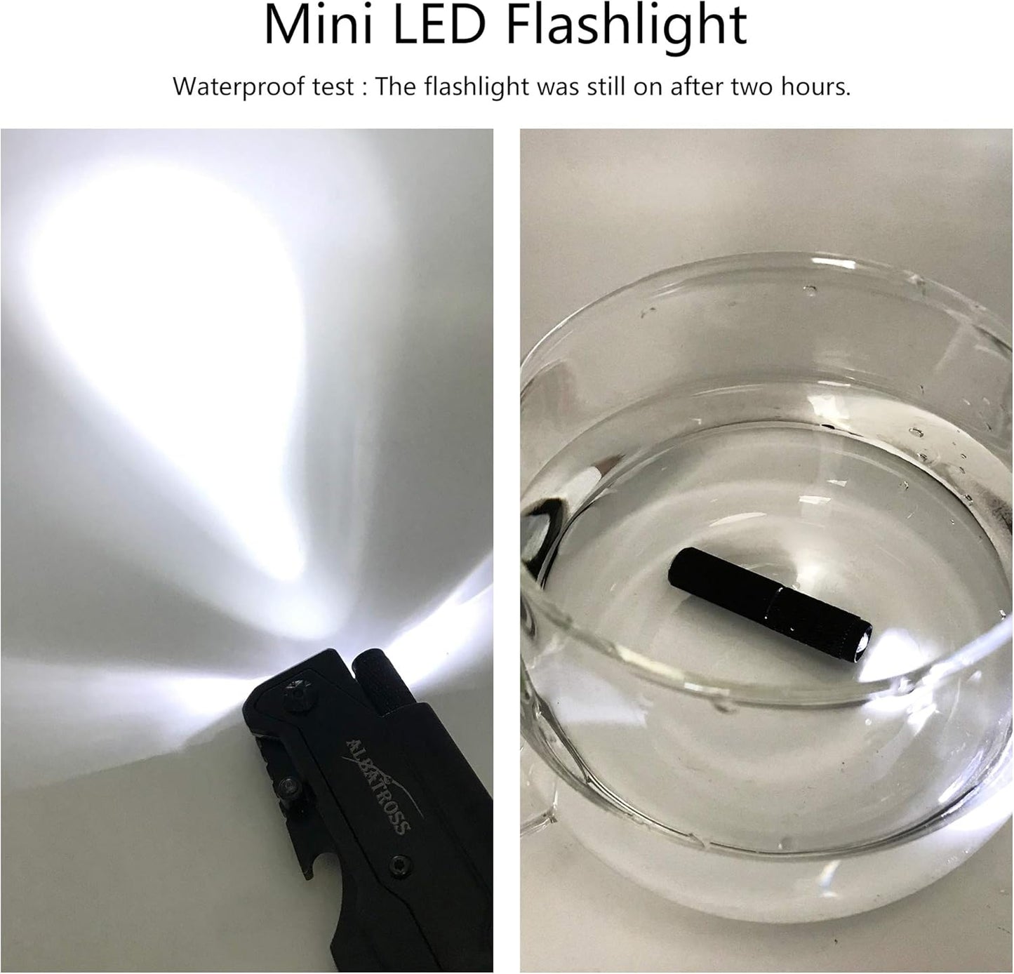 ALBATROSS 6-in-1 Survival Tactical Military Folding Pocket Knives with LED Light,Seatbelt Cutter,Glass Breaker,Magnesium Fire Starter,Bottle Opener;Multi-Function Emergency Tool(Black)