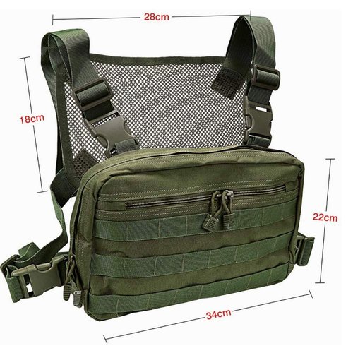 Clakllie Outdoor Chest Bag for Men Tactical Chest Pack Lightweight Utility Chest Rig Bag with Extra Storage for Cycling,Green