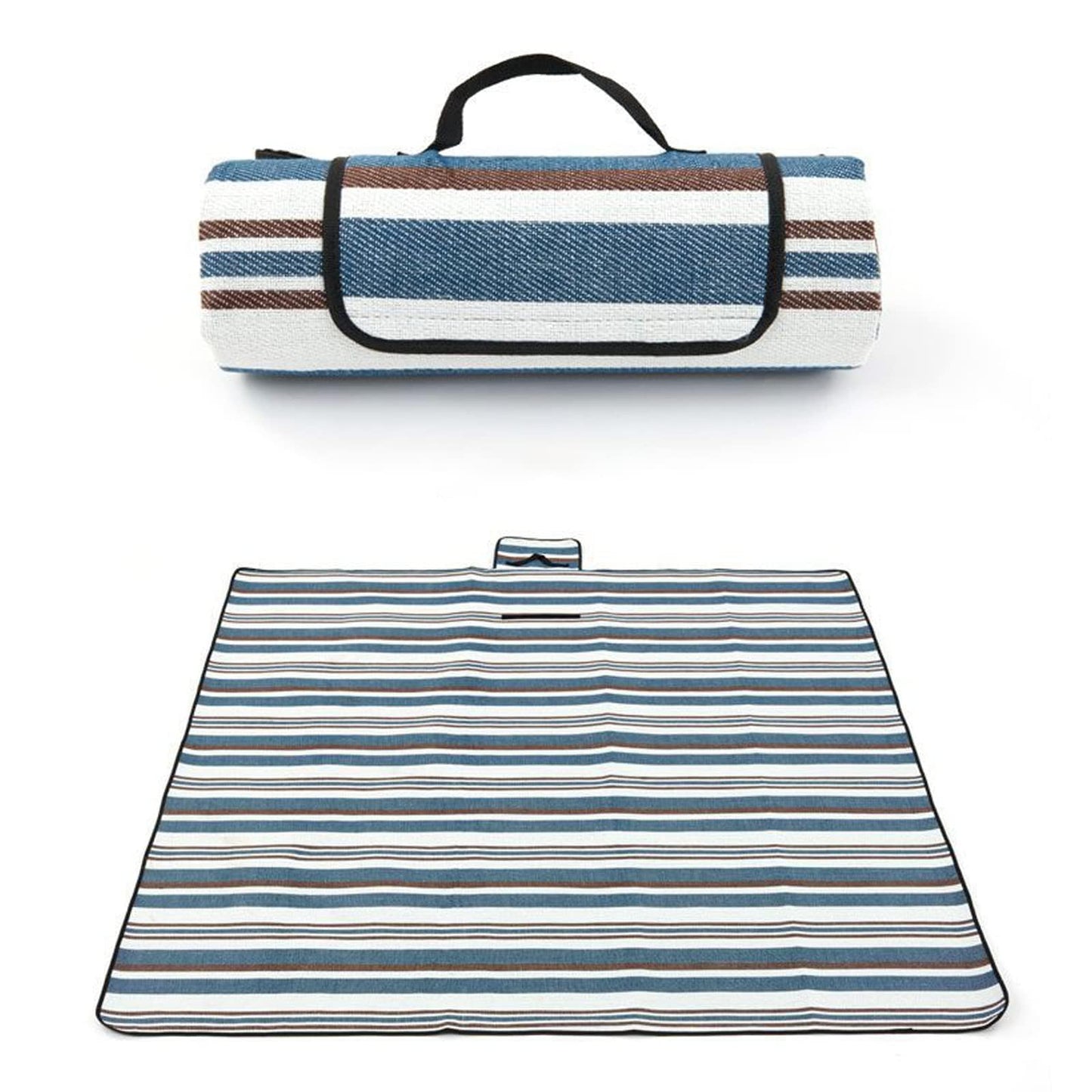NKTDWO Extra Large Picnic Blankets, 80''X80'' Handy Sandproof Beach Mat, Portable Waterproof Outdoor Blankets for Spring Summer Park Travel, Hiking, Stadium Blanket Fit 4-8 Adults (Blue)