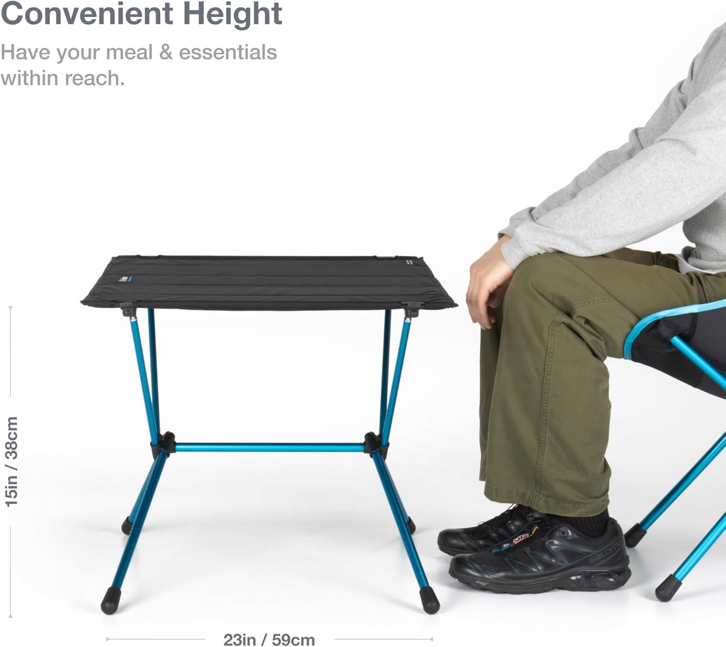Helinox Table One Hard Top Lightweight, Collapsible, Portable, Outdoor Camping Table, Regular - 23 x 15 Inches, Black