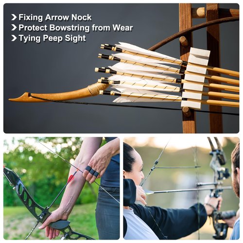 PATIKIL Archery Bow String Serving Thread 120 Yard/110M, 0.03" / 0.8mm Dia Bowstring Thread for Tying Peep Sight Nock Compound Recurve Bow, Green Black