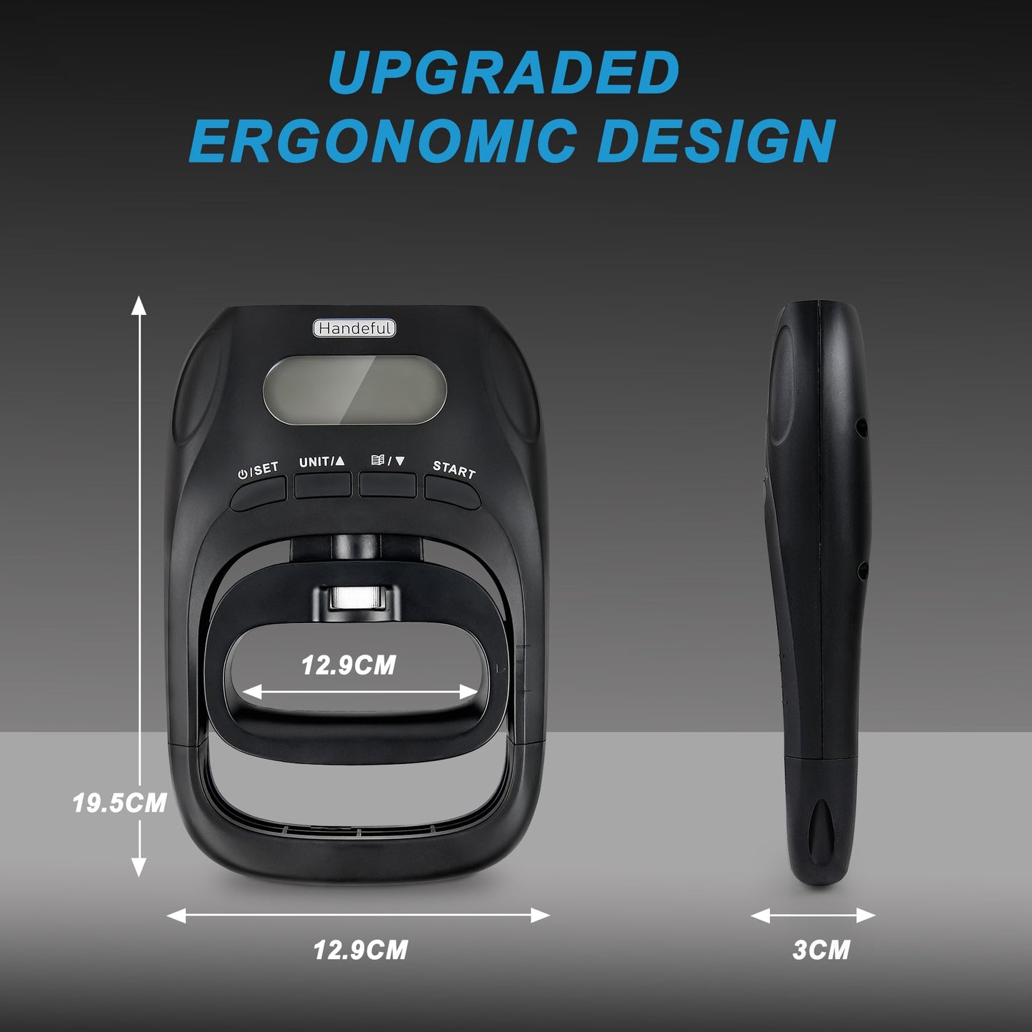 Hand Dynamometer Grip Strength Trainer - 397 Lbs / 180 Kgs Electronic Hand Grip Strength Tester Grip Strengthener Hand Exerciser Meter Digital Hand Grip Training Gauge for Sport Home School Use