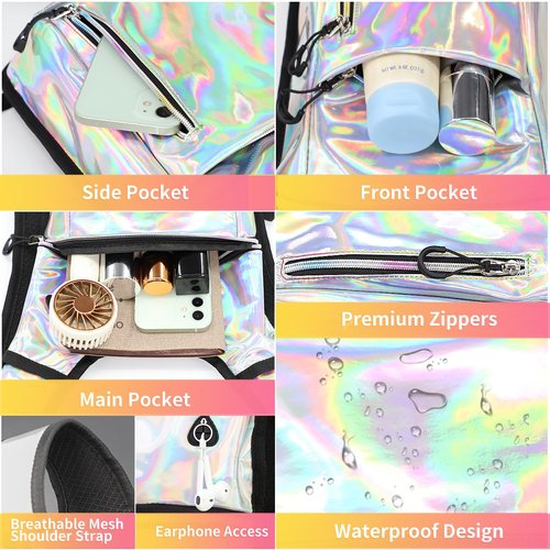 Hydration Backpack, Water Backpack with 2L Hydration Bladder, Rave Backpack Hydration Pack, Festival Essential for Raves, Hiking, Cycling, Climbing, Running, Outdoor, Camping and More