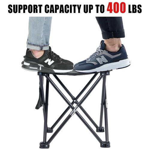 Tevaibo Camping Stool Portable, 13.7 Inch Folding Stool for Outdoor Gardening, Fishing, BBQ, Hiking with Carry Bag(400 LBS Capacity)