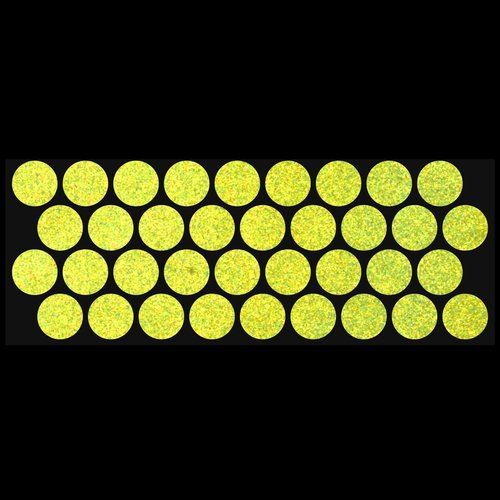 LiteMark Reflective Green 1 Inch Circle Sticker Decals for Helmets, Bicycles, Strollers, Wheelchairs and More - Pack of 36