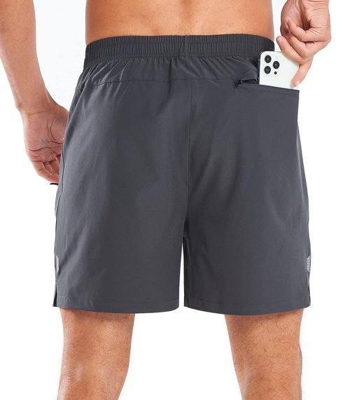 NORTHYARD Mens 5 Inch Inseam Running Gym Shorts, Quick Dry Athletic Shorts for Men, Active Workout Sport with Zip Pockets Darkgrey XL