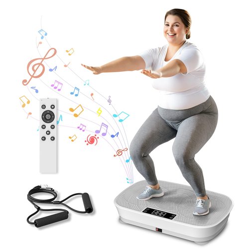 AXEFIT Vibration Plate Exercise Machine - Bluetooth Music & 400LBS Capacity Vibration Plate for Lymphatic Drainage & Weight Loss with 99 Speed Levels, Whole Body Vibration Plate for Home Fitness