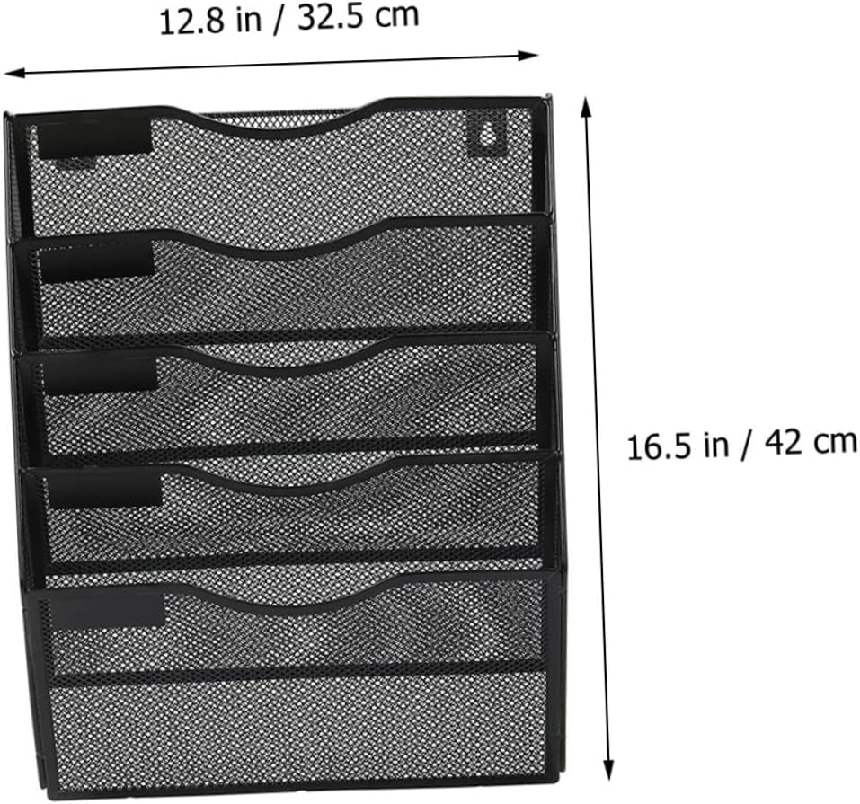 Wall-mounted Document Organizer Sturdy Mesh File Holder for Office Multi-use Rack for Magazines Catalogs and Documents Stylish File Management