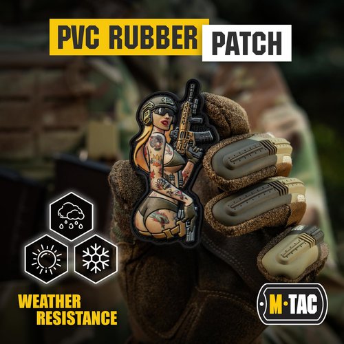 M-Tac Morale Patch Tactical Girl - PVC Tactical Military Patch with Hook Fastener Backing - Patches for Vest, Backpacks, Hats (Girl Panther)