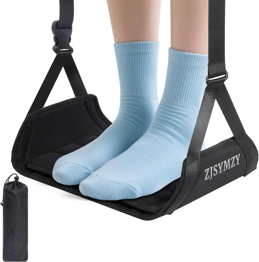 Foot Hammock for Plane Travel,Memory Foam Airplane Foot Rest with Extended Adjustment Strap,Leg Hammock for Airplane Travel Essentials,Plane Foot Hammock,Comfy Foot Hanger
