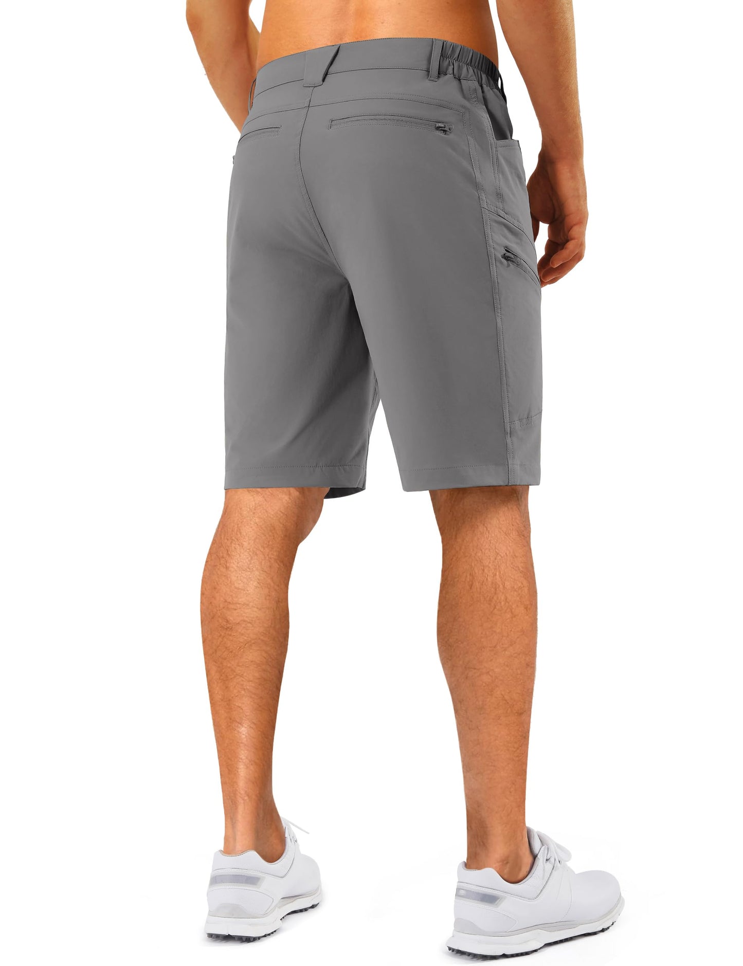 Stlight Men's Hiking Cargo Shorts 8"/10" Quick Dry Lightweight Casual Shorts for Athletic Fishing Golf with Zipper Pockets(Grey 34W/10L)