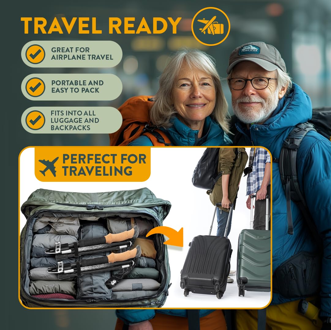 Folding Trekking Poles, Hiking Sticks Foldable Hiking Poles Collapsible Lightweight, Trekking Poles for Hiking Collapsible, Hiking Poles Collapsible Lightweight Walking Sticks for Seniors Black Small