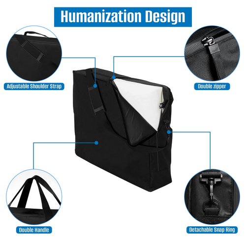 SIRUITON Folding Table Storage Bag, Portable 600D WaterProof Carry Bag for Folding Picnic/Camp Tables with Reinforcing Plate & Shoulder Strap, 48" D x 30" W x4.7 H Fits 8FT Folding Tables（bag only）