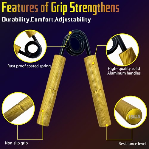Grip Strength Trainer,50-300LB (6 Pack) Grip Strength Trainer Set,No Slip Grip Trainer,Hand Workout Squeezer Grip Strengthener,Home Gym Training,for Strength Training, Exercise, Injury Recovery