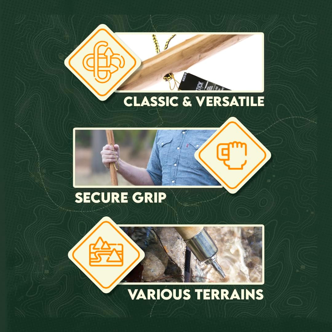 SE Survivor Series Heavy Duty Wooden Walking/Hiking Stick, 60" - WS632-60