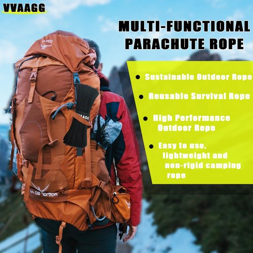 VVAAGG 1000 Black Paracord Rope 100FT Utility Nylon Heavy Duty 12 Strand Parachute Cord for Camping, Tent, Clothsline, Outdoor Hiking, Fishing, Survival Braceletand, Marine Weatherproof Rope (100FT)