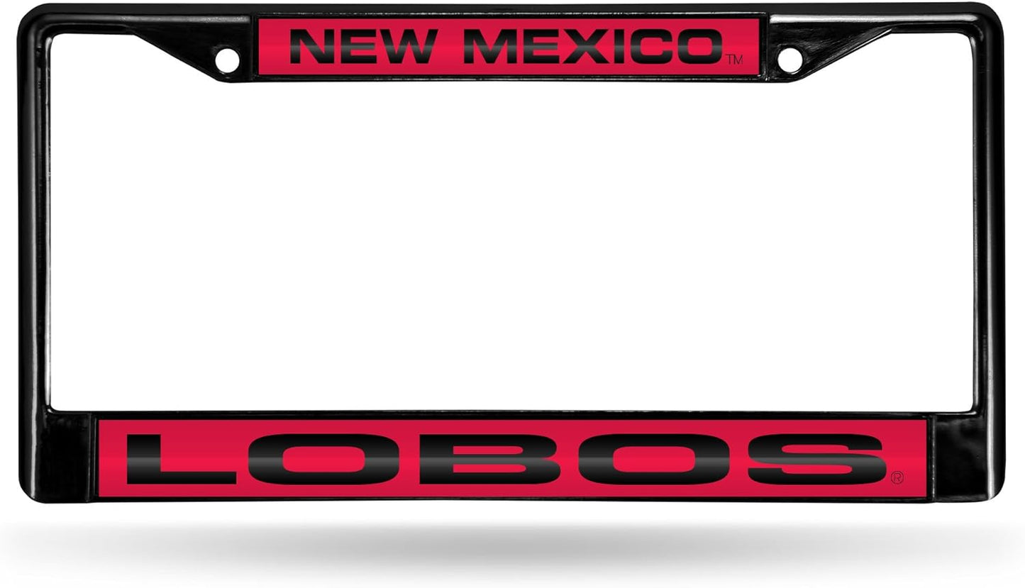 NCAA Black Laser Cut Chrome License Plate Frame for Car/Truck/SUV - 12x6" Auto Accessory