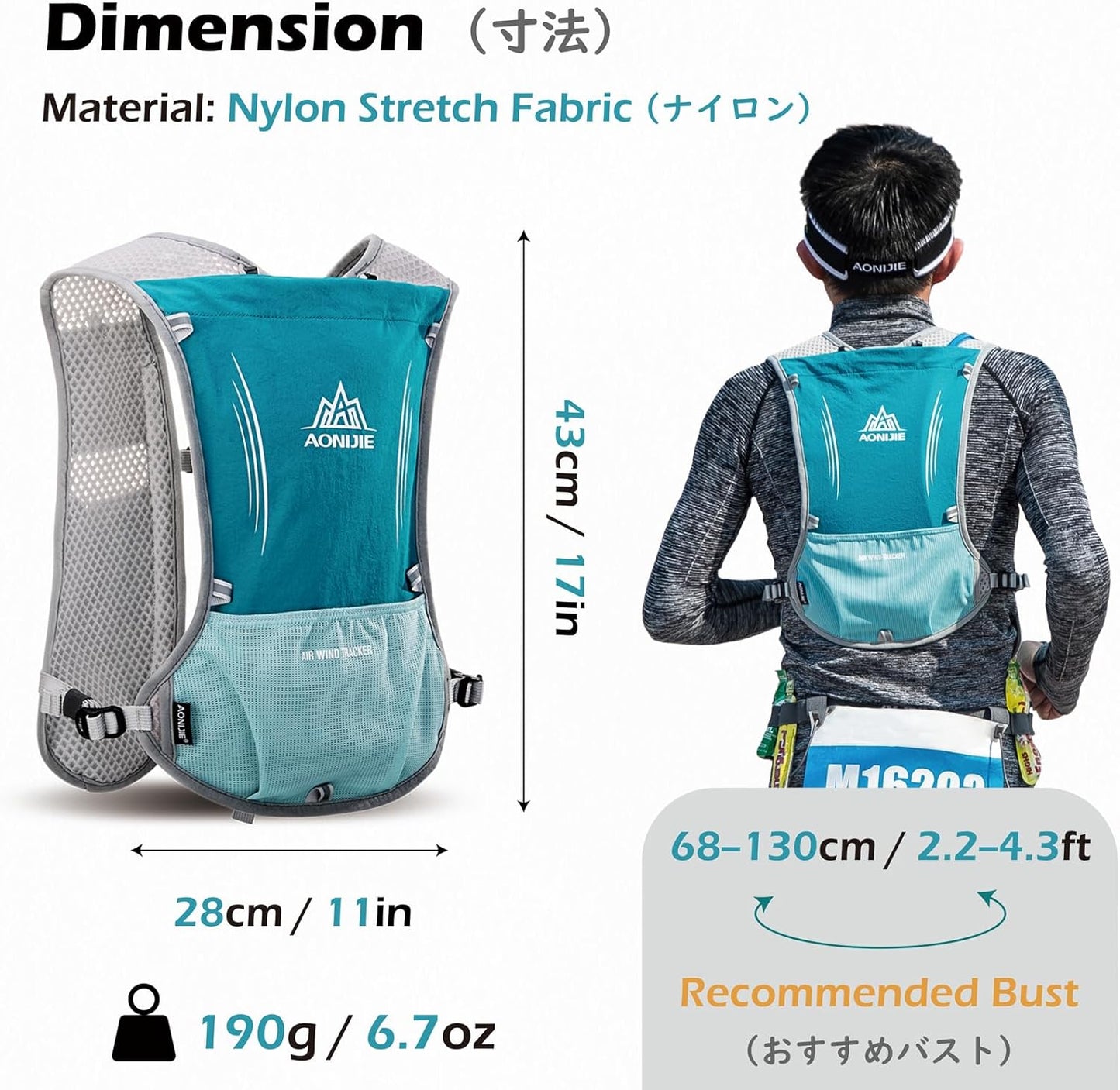 TRIWONDER 5L Running Hydration Vest Pack Backpack for Women Men 5.5L Runner Trail Race Marathon Triathlon Cycling Jogging Hiking Gym
