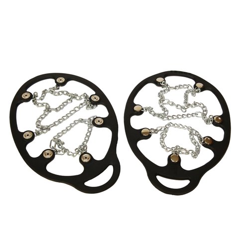 Mountain Goat Approved Shoe Chains - Snow & Ice Traction; Alt for Ice Cleats, Crampons, Spikes, Grippers; Anti-Slip, Case Hardened Steel, Comfortable, Easy Slip-On (1 Pair)