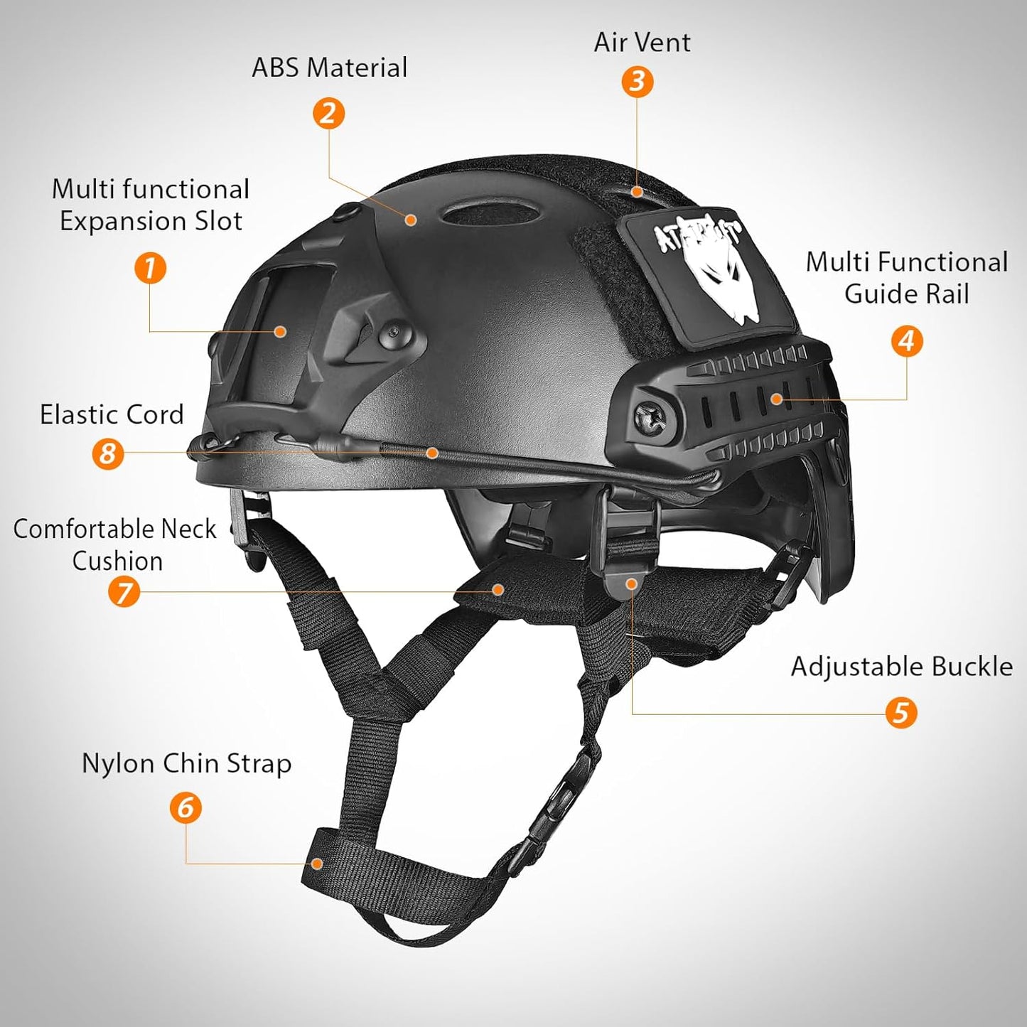 Paintball Tactical Fast Helmet - ATAIRSOFT PJ Type Airsoft Gear for Enhanced Protection