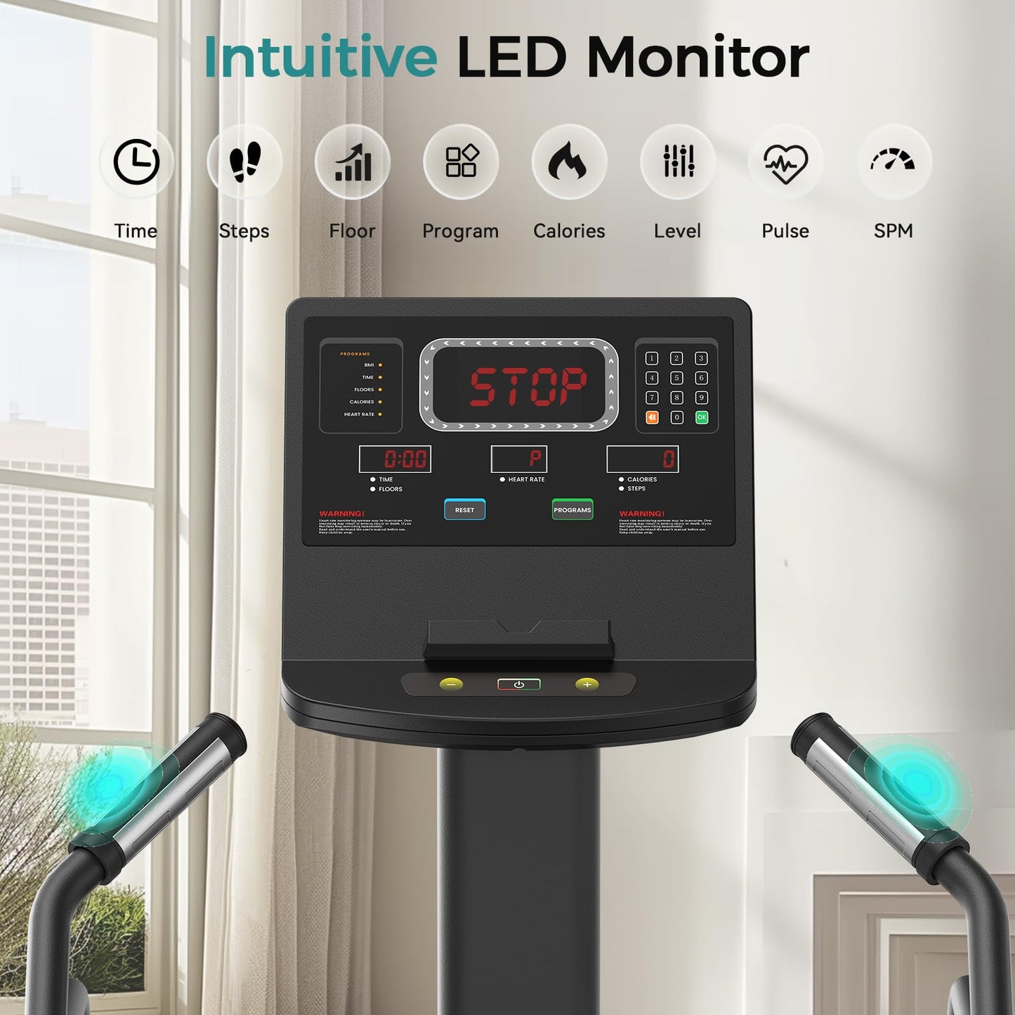 FEIERDUN Stair Climber, Commercial Grade Stair Stepper with LCD Screen, Stepmill Exercise Machine with 15 Speed Levels for Cardio and Lower Body Workouts, 660LBS Capacity, 24-164 Steps/Minute