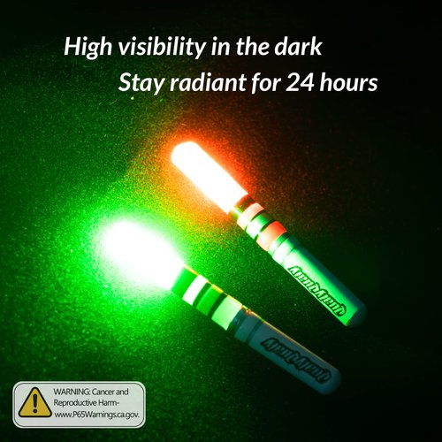 QualyQualy Fishing Glow Sticks, 6 Pcs LED Glow Sticks for Fishing with Batteries, Night Fishing Light Up Fishing Bobbers Floats and Rod Tips
