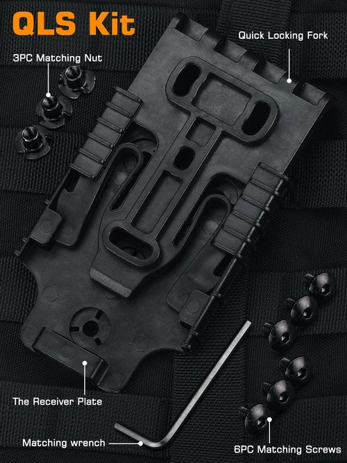 Guayma Tourniquet Holder Adapter with QLS Kit,Tactical Holster Adapter Police Airsoft Gear,BK