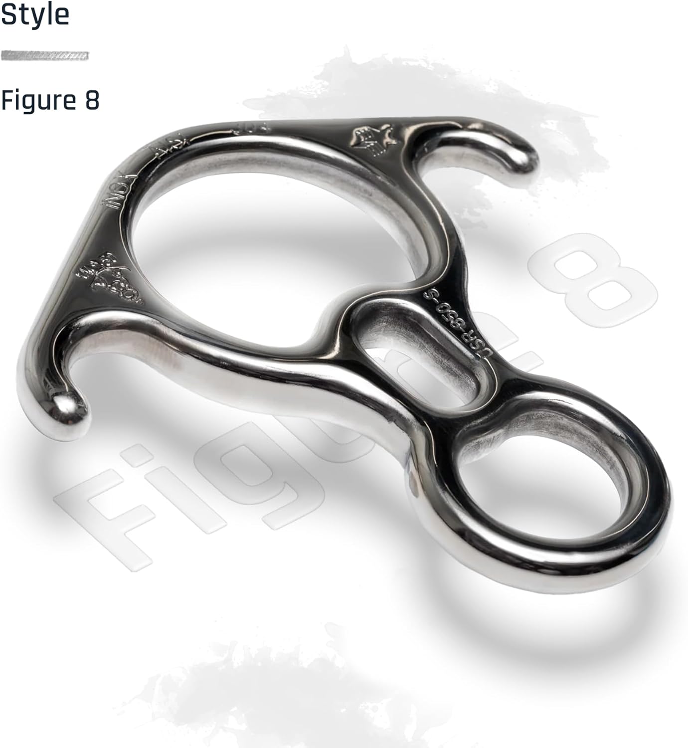Figure 8 Descender | Stainless Steel | Rappelling and Rescue | 50 kN | Bent Ear Design