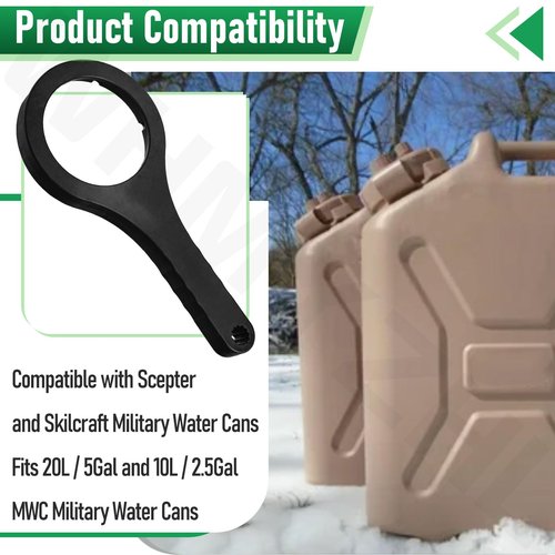WHMYZHL Water Cap Wrench for Scepter LCI & Skilcraft Military Water Cans MWC 20L / 5Gal and 10L / 2.5Gal - Handle Has Built In Vent and Spout