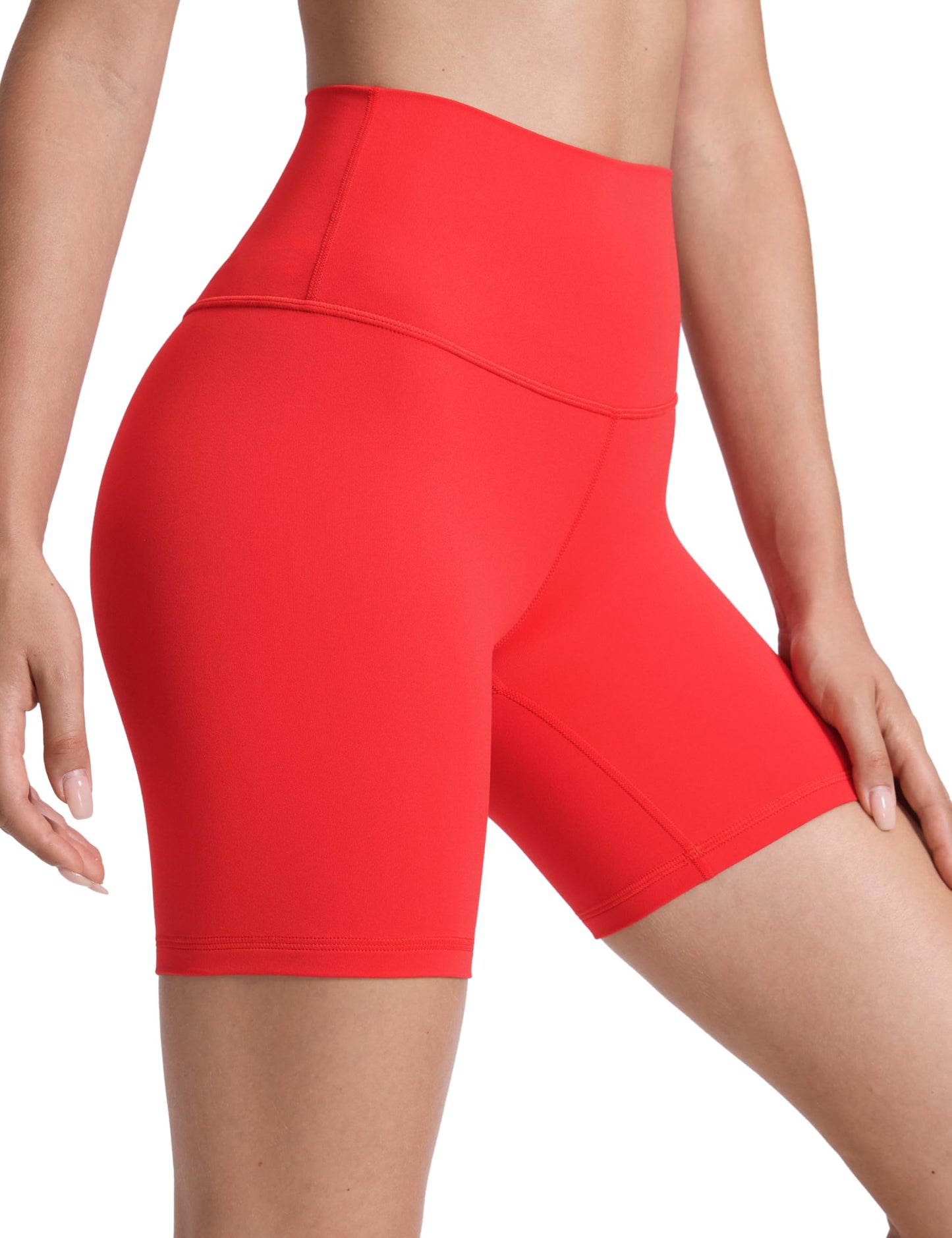 CRZ YOGA ButterLuxe Biker Shorts 6" - High Waisted Workout Running Volleyball Spandex Yoga Womens Deep Red X-Large
