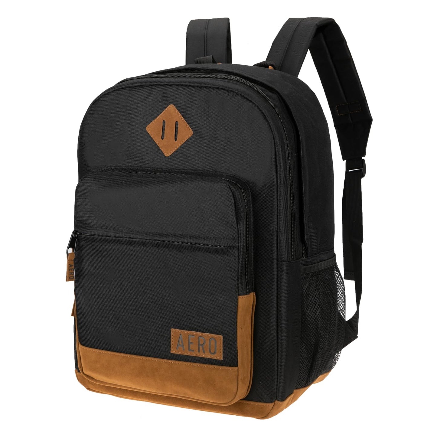 AEROPOSTALE Airstream Unisex Backpack - Aero Mens and Womens Bag for Everyday Use (Black/Brown)