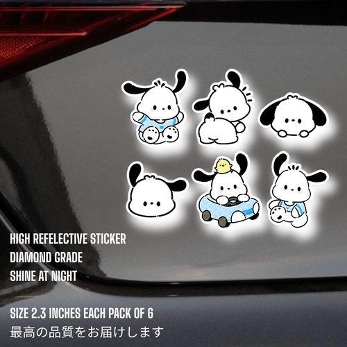 High Reflective Stickers Anime Sticker for Helmet Cute Safety Sticker Reflective Diamond Grade High Visibility Tapes for Night Riding Bike Motorcycle Helmet Waterproof Anime Decals (POCHA)