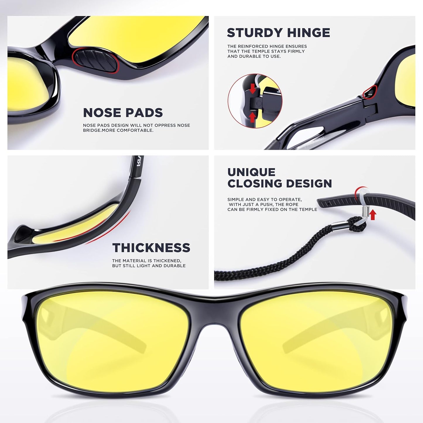 RIVBOS Polarized Sports Sunglasses Driving Sun Glasses Shades for Men Women Tr90 Frame for Cycling Fishing Running RB831