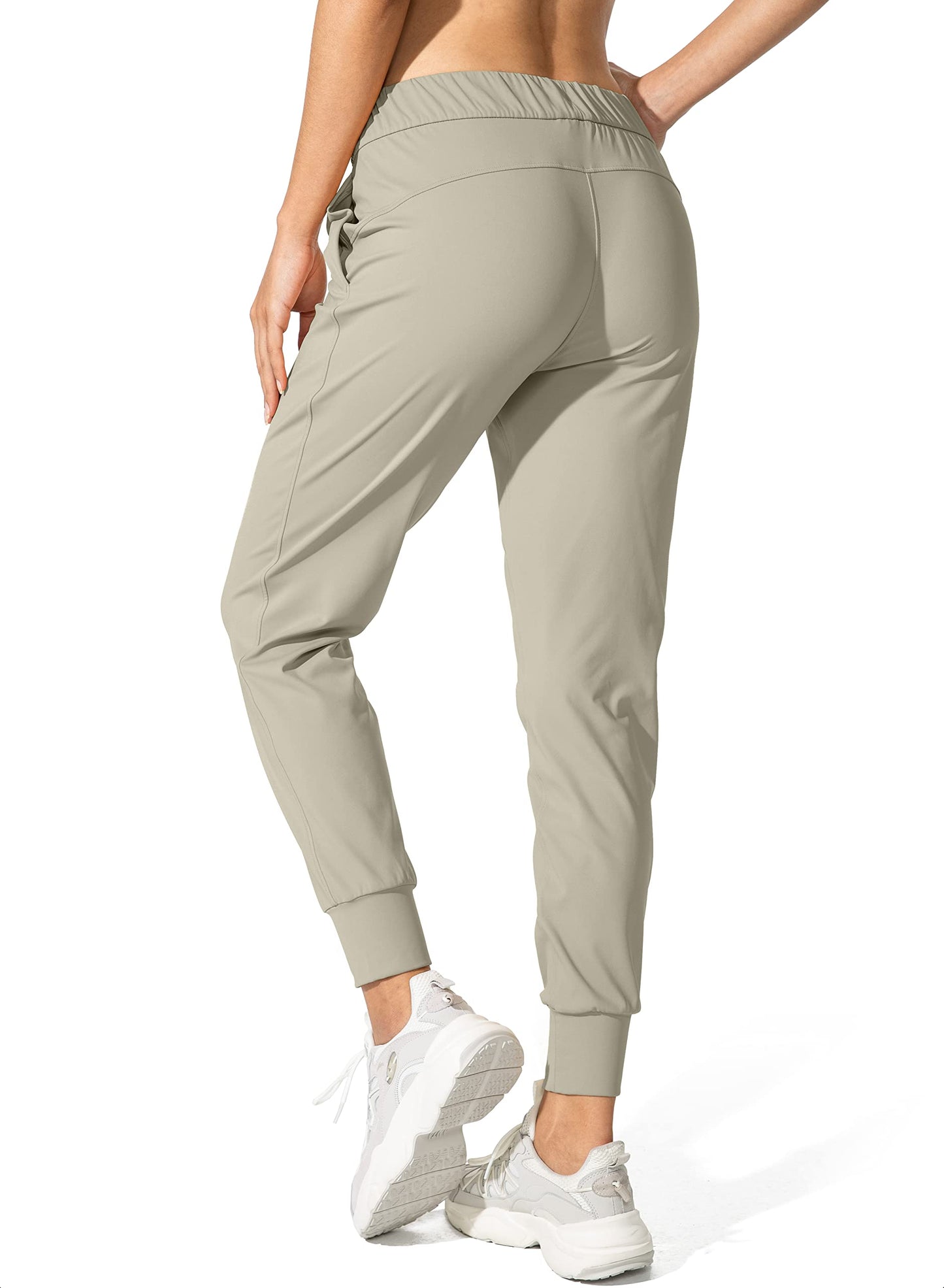 SANTINY Women's Joggers Pants Pockets Drawstring Running Sweatpants for Women Lounge Workout Jogging(Silver Sage_L)