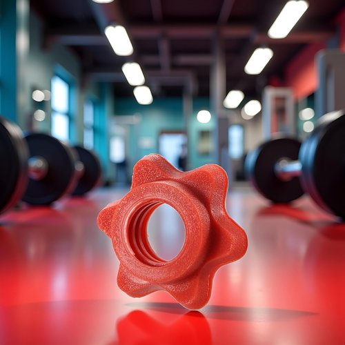Red Dumbbell Hex Nut 25mm Barbell Bar Hexagon Nuts Spin-Lock Collars for 1 Inch Standard Barbells Bar Collar Screw, Weights and Accessories