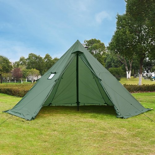 Hot Tent with Stove Jack, 6.89ft Standing Room with Snow Skirt, 2~4 Person, Tipi Tent for Family, Hiking, Fishing, Hunting, Backpacking Camping