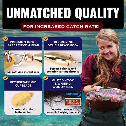 RoxStar Fly Strikers New Flash-Buggerz Series | We Perfected The in-Line Spinner | Hand-Made in The USA | Most Versatile Fishing Spinner for Trout, Bass, Pike, Panfish