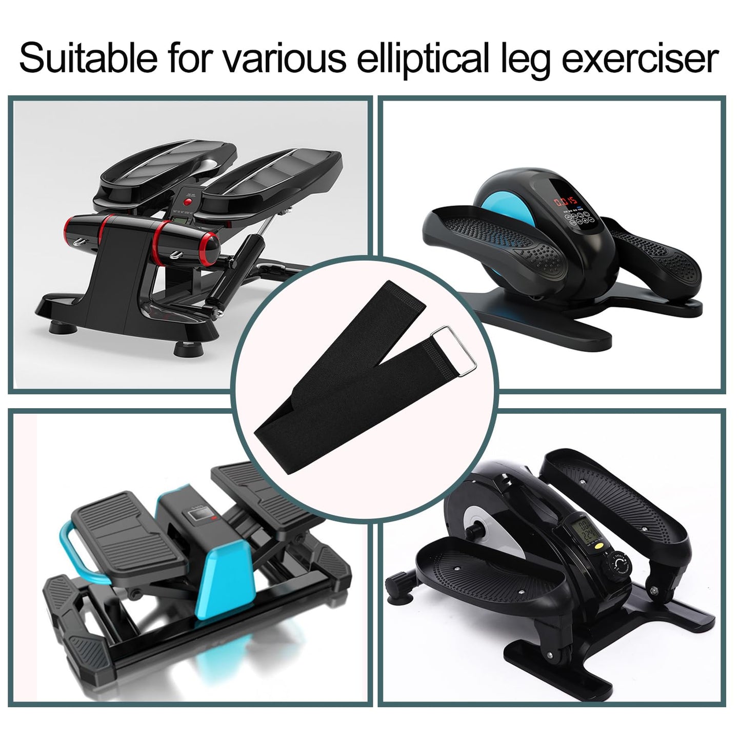 6pcs Adjustable Pedal Straps for Ellipse Leg Exerciser Machine, Feet Pedal Strap Under The Desk Leg Training Exerciser Fitness Strap Home Office Sports Accessories for Fit Foot Prevent Slipping