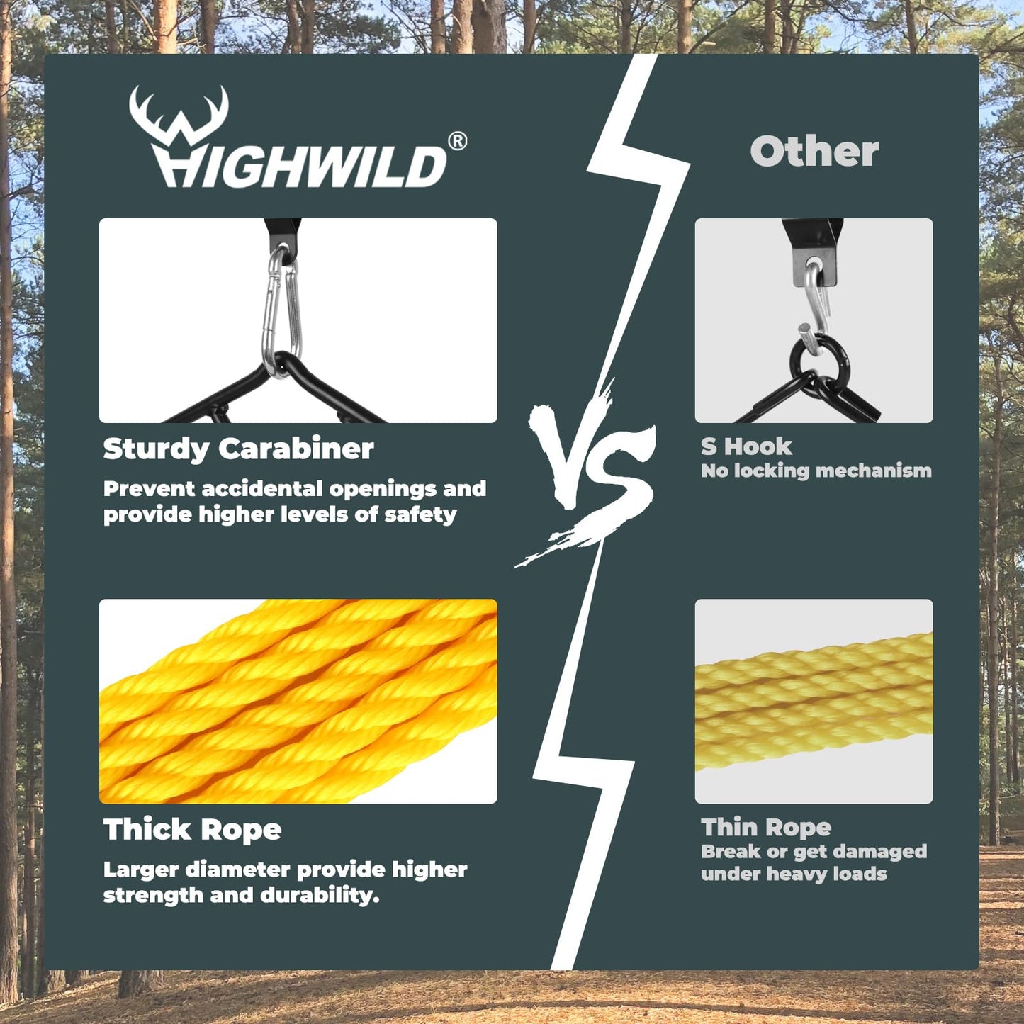 Highwild Game Hanging Gambrel & Hoist Kit with Pulleys & Rope - 1600 lbs