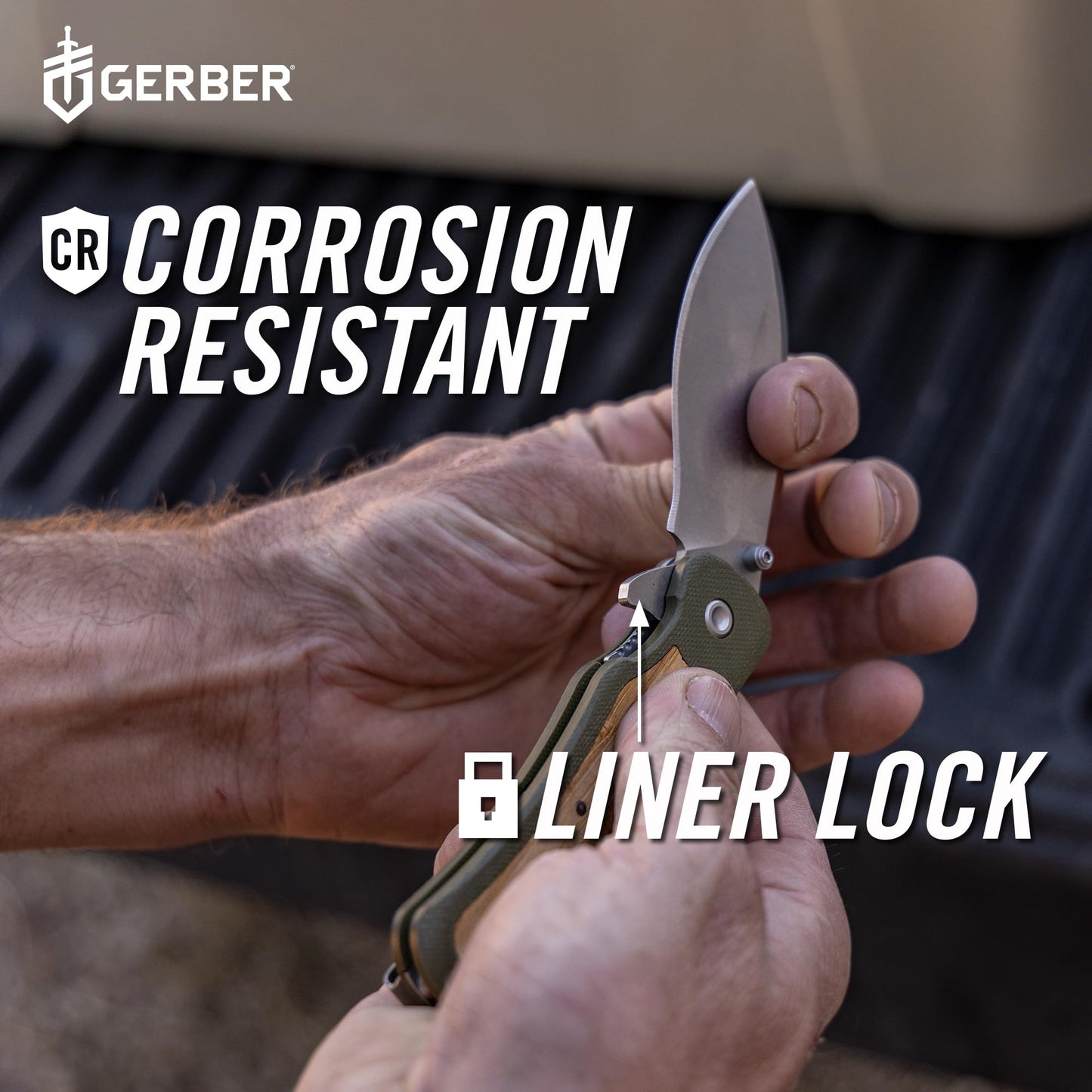 Gerber Gear Confidant EDC Pocket Knife, 3.2" Drop Point Plain Edge Folding Knife, Jade and Black Bamboo