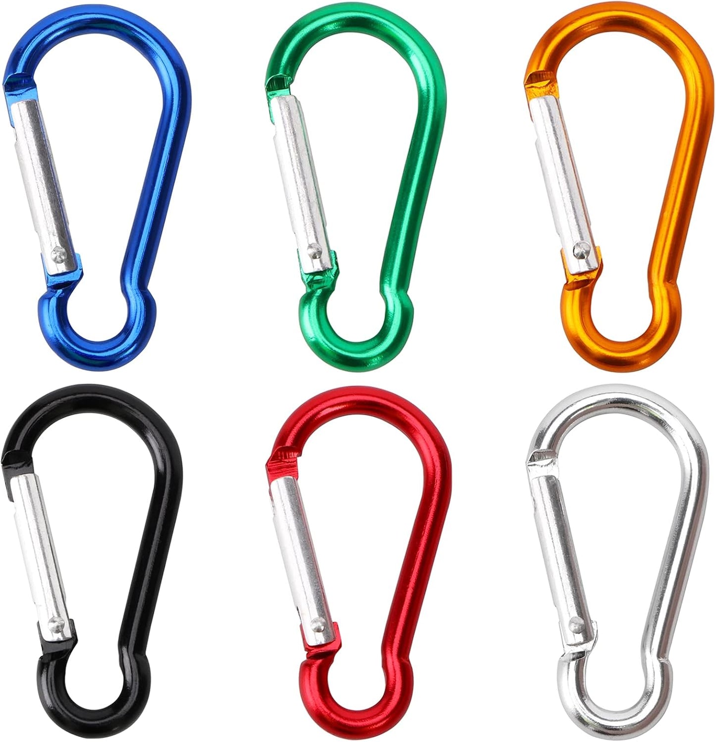 30pcs Mini Aluminum Carabiner Spring Clip 2" Snap Hook Keychain for Outdoor Camping Hiking Fishing Traveling Backpack Bottle