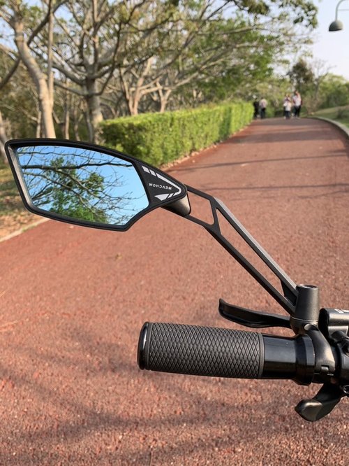 MEACHOW NEW Handlebar Bike Mirror, Scratch Resistant Glass Lens, Ultra-HD, E-bike Mirror, Bicycle Mirror, Rotatable Safe Rearview Mirror, (Silver Left Side) ME-011LS