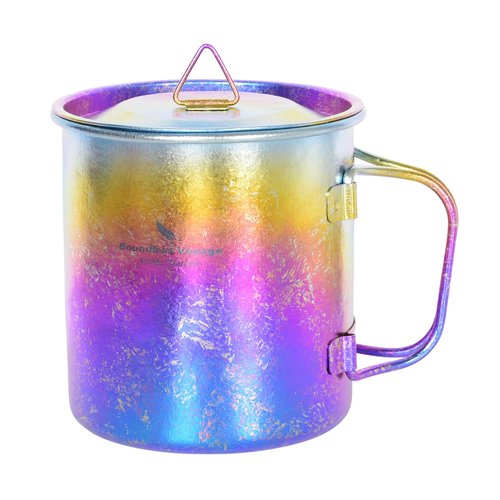 Boundless Voyage Titanium Cup 450ml/15oz Camping Cups & Mugs with Lid Ultralight Drinking Cup for Outdoor, Hinking, Garden Ti3055D (Multicolor)