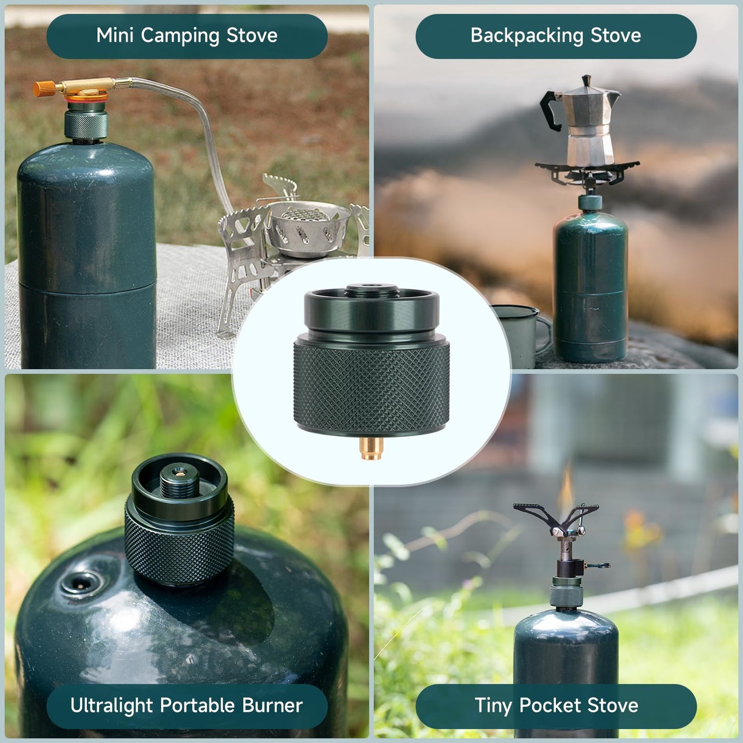 GASPRO Propane to Butane Adapter, 1 Lb Propane Tank Input and EN417 Lindal Valve Output, Camping Stove Adapter for Backpacking Stove, Portable Burner, Heater, Auto-Off