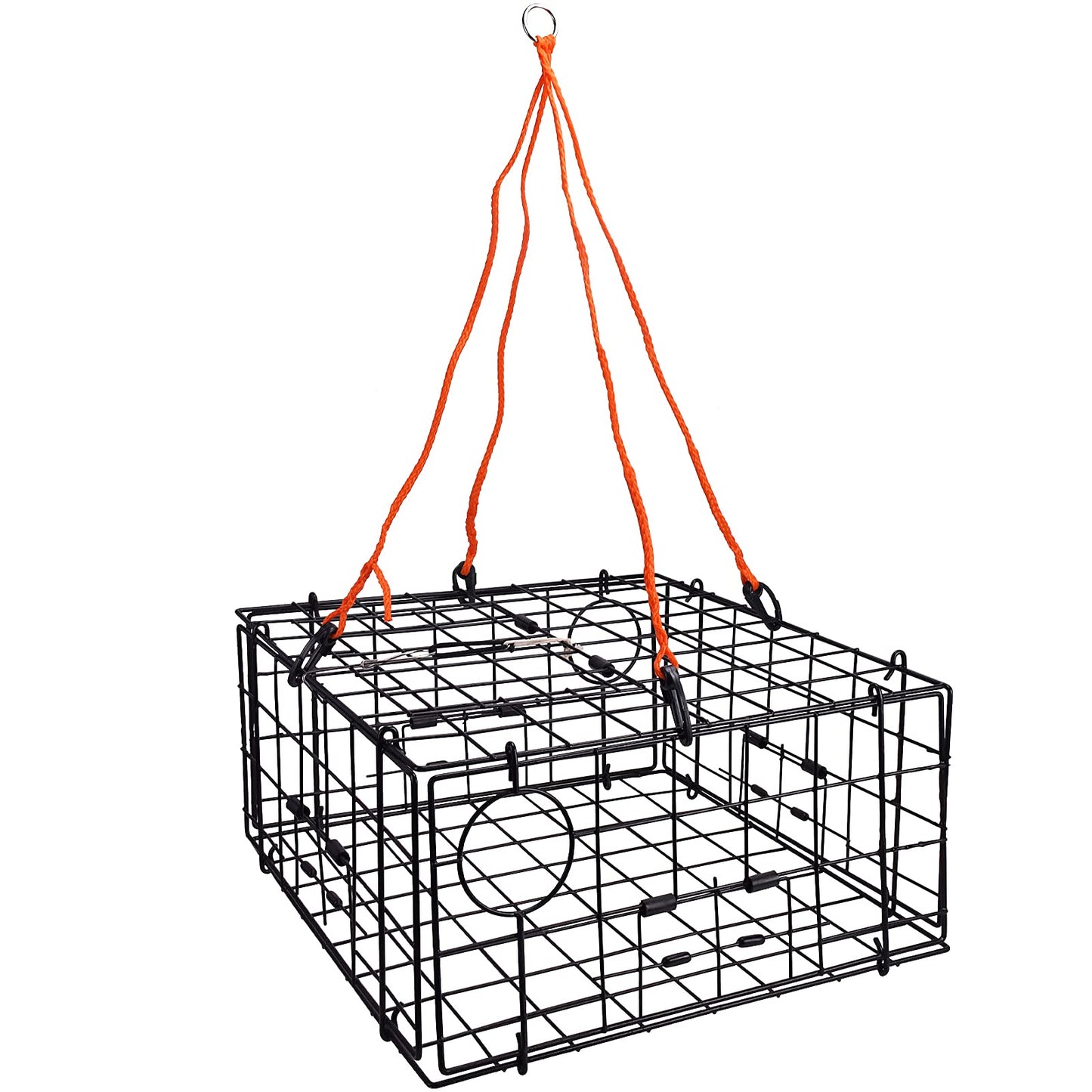 A1FISHER 4 Arm Crab Trap Harness with Durable Plastic Hooks for Sailing Fishing Red 3 Packs