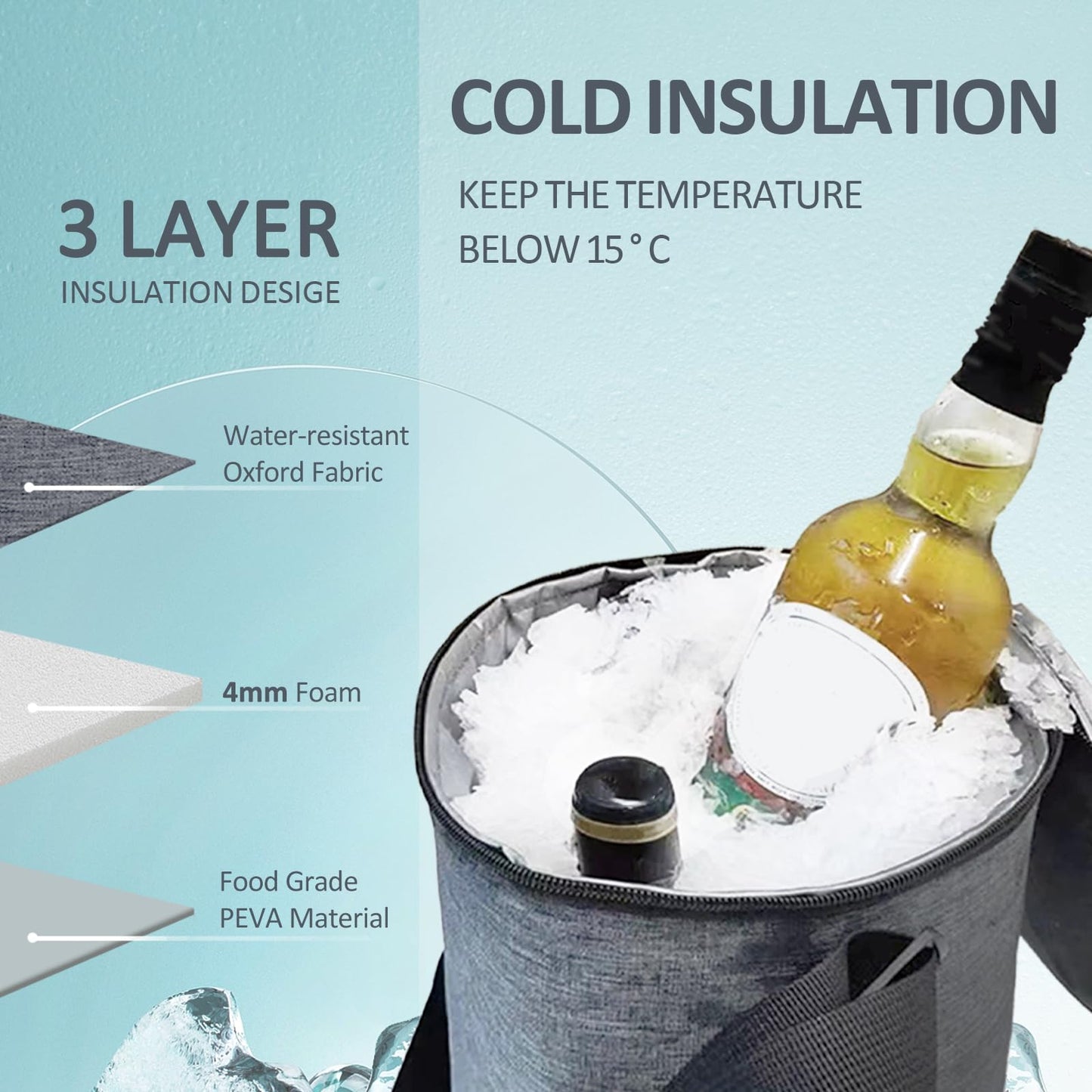 All-in-One Party Cooler Bag with Folding Design and Insulated Compartments -GETTOONE Ideal for Tailgating and Outdoor Events! (7.8 * 12.5 INCH)