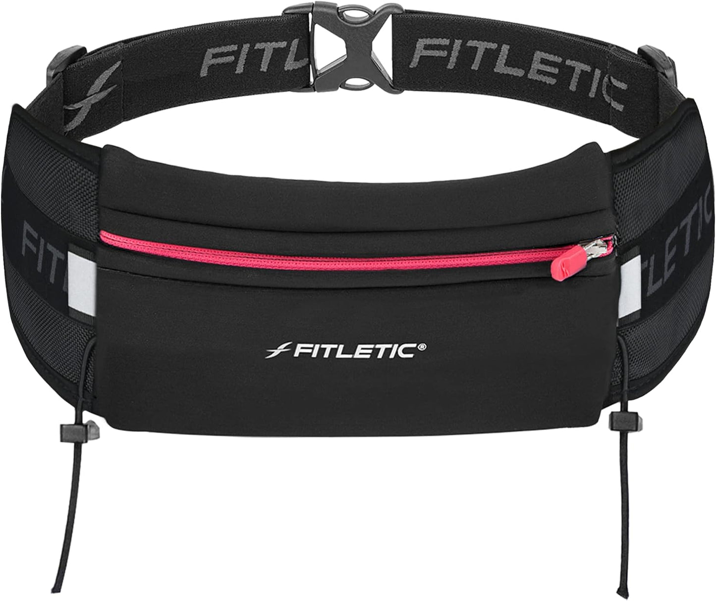 Fitletic Ultimate I Race Running Belt for Triathlons, Marathons – Water Resistant, Lightweight, Low Profile & Patented No Bounce- For Men & Women –– Ultra-Soft Dual Adjust Waist Belt- Fits All Phones